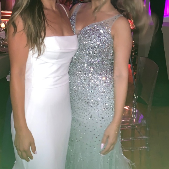 Jewel-Embellished Evening Gown with Ostrich Feathers - Picture 8 of 9